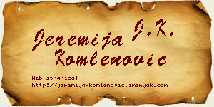 Jeremija Komlenović vizit kartica